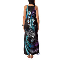 Hawaii Shaka Sign Family Matching Tank Maxi Dress and Hawaiian Shirt Fantastic Frangipani Amethyst Gradient LT01 - Polynesian Pride