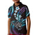 Hawaii Shaka Sign Kid Polo Shirt Fantastic Frangipani Amethyst Gradient