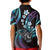 Hawaii Shaka Sign Kid Polo Shirt Fantastic Frangipani Amethyst Gradient