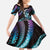 Hawaii Shaka Sign Kid Short Sleeve Dress Fantastic Frangipani Amethyst Gradient