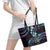 Hawaii Shaka Sign Leather Tote Bag Fantastic Frangipani Amethyst Gradient