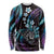 Hawaii Shaka Sign Long Sleeve Shirt Fantastic Frangipani Amethyst Gradient
