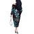 Hawaii Shaka Sign Off The Shoulder Long Sleeve Dress Fantastic Frangipani Amethyst Gradient