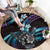 Hawaii Shaka Sign Round Carpet Fantastic Frangipani Amethyst Gradient