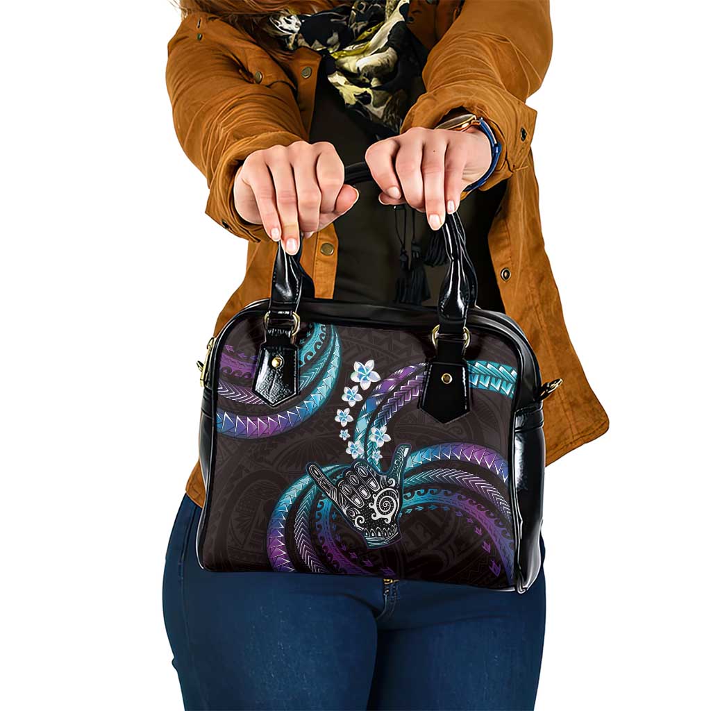Hawaii Shaka Sign Shoulder Handbag Fantastic Frangipani Amethyst Gradient