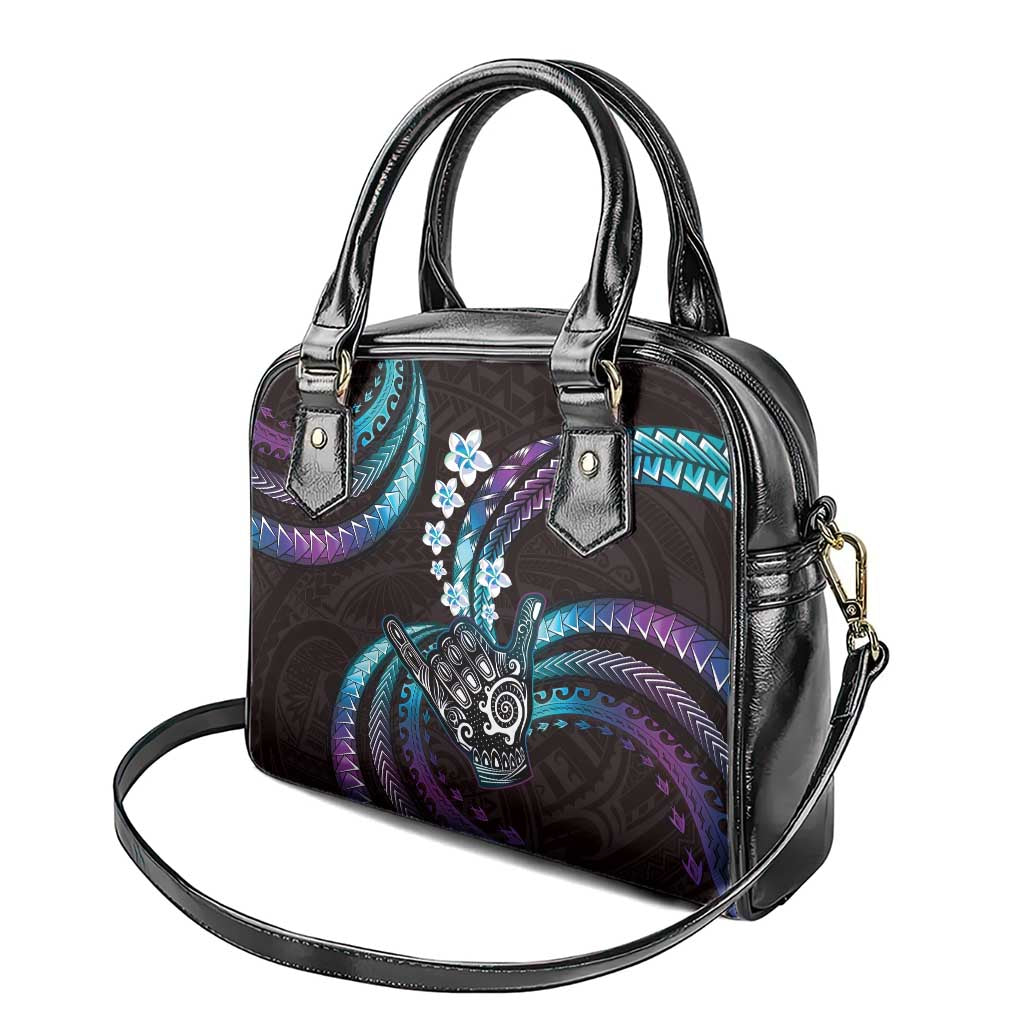 Hawaii Shaka Sign Shoulder Handbag Fantastic Frangipani Amethyst Gradient