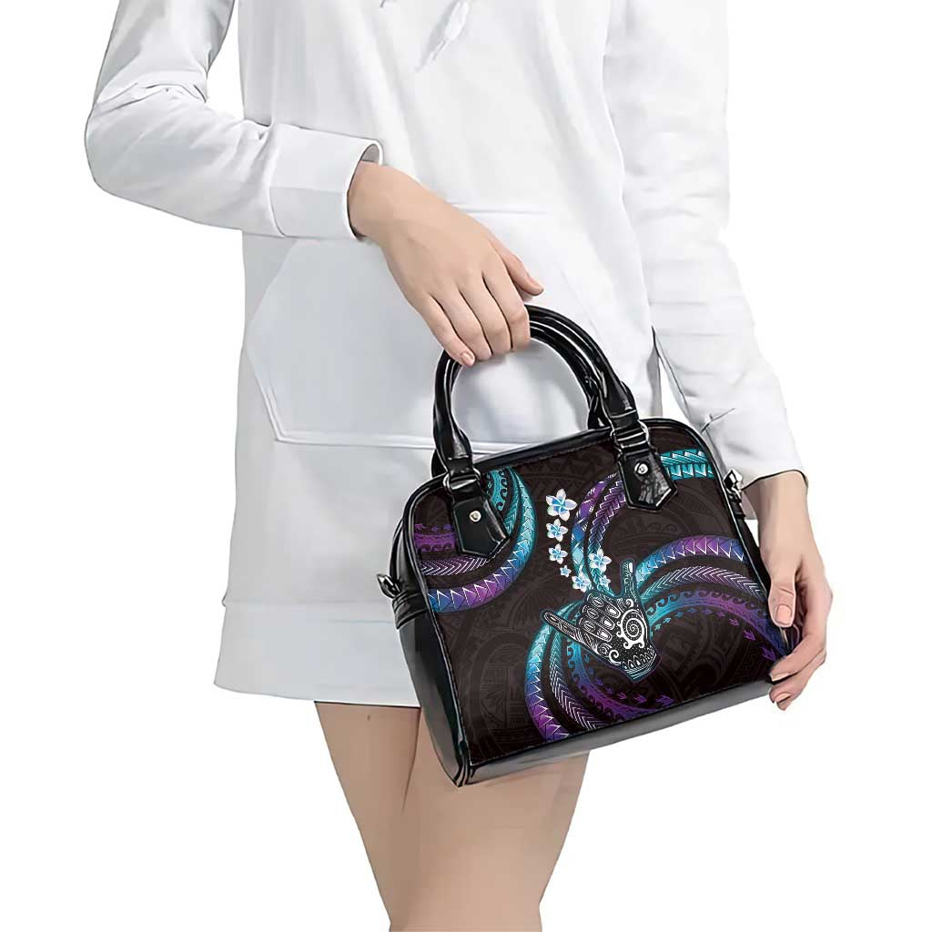 Hawaii Shaka Sign Shoulder Handbag Fantastic Frangipani Amethyst Gradient