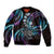 Hawaii Shaka Sign Sleeve Zip Bomber Jacket Fantastic Frangipani Amethyst Gradient
