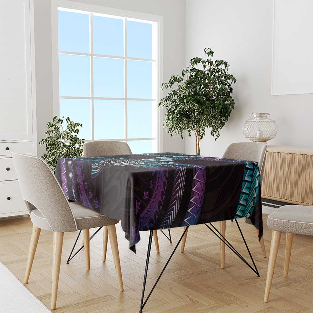 Hawaii Shaka Sign Tablecloth Fantastic Frangipani Amethyst Gradient