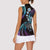 Hawaii Shaka Sign Women Sleeveless Polo Shirt Fantastic Frangipani Amethyst Gradient