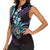 Hawaii Shaka Sign Women Sleeveless Polo Shirt Fantastic Frangipani Amethyst Gradient