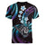 Hawaii Shaka Sign Women V-Neck T-Shirt Fantastic Frangipani Amethyst Gradient