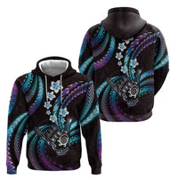 Hawaii Shaka Sign Zip Hoodie Fantastic Frangipani Amethyst Gradient