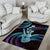 Hawaiian Ukulele Area Rug Amethyst Gradient Fantastic Plumeria
