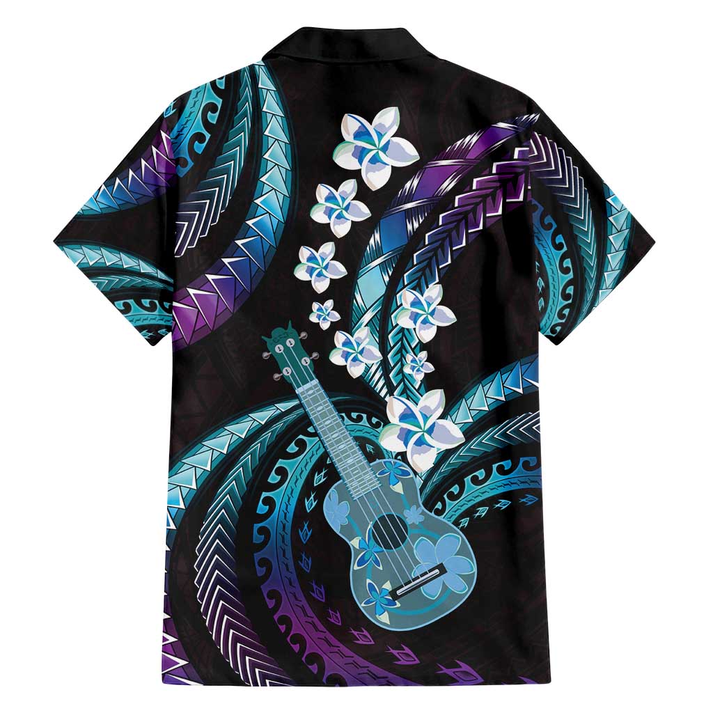 Hawaiian Ukulele Family Matching Tank Maxi Dress and Hawaiian Shirt Amethyst Gradient Fantastic Plumeria LT01 - Polynesian Pride
