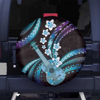 Hawaiian Ukulele Spare Tire Cover Amethyst Gradient Fantastic Plumeria