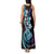 Hawaiian Ukulele Tank Maxi Dress Amethyst Gradient Fantastic Plumeria