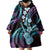 Hawaiian Ukulele Wearable Blanket Hoodie Amethyst Gradient Fantastic Plumeria