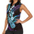 Hawaiian Ukulele Women Sleeveless Polo Shirt Amethyst Gradient Fantastic Plumeria
