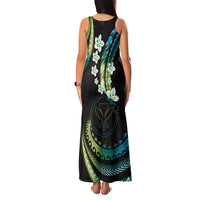 Hawaii Map Kanaka Maoli Family Matching Tank Maxi Dress and Hawaiian Shirt Fantastic Frangipani Chartreuse Cyan LT01 - Polynesian Pride