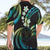 Hawaii Map Kanaka Maoli Hawaiian Shirt Fantastic Frangipani Chartreuse Cyan