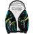 Hawaii Map Kanaka Maoli Sherpa Hoodie Fantastic Frangipani Chartreuse Cyan