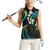 Hawaii Map Kanaka Maoli Women Sleeveless Polo Shirt Fantastic Frangipani Chartreuse Cyan