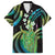 Hawaii King Kamehameha Hawaiian Shirt Fantastic Plumeria Chartreuse Cyan