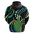 Hawaii King Kamehameha Hoodie Fantastic Plumeria Chartreuse Cyan
