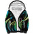 Hawaii King Kamehameha Sherpa Hoodie Fantastic Plumeria Chartreuse Cyan