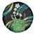 Hawaii King Kamehameha Spare Tire Cover Fantastic Plumeria Chartreuse Cyan