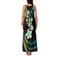 Hawaii Plumeria Family Matching Tank Maxi Dress and Hawaiian Shirt Chartreuse Cyan Polynesian Pattern LT01 - Polynesian Pride
