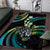 Hawaii Shaka Sign Area Rug Fantastic Frangipani Chartreuse Cyan