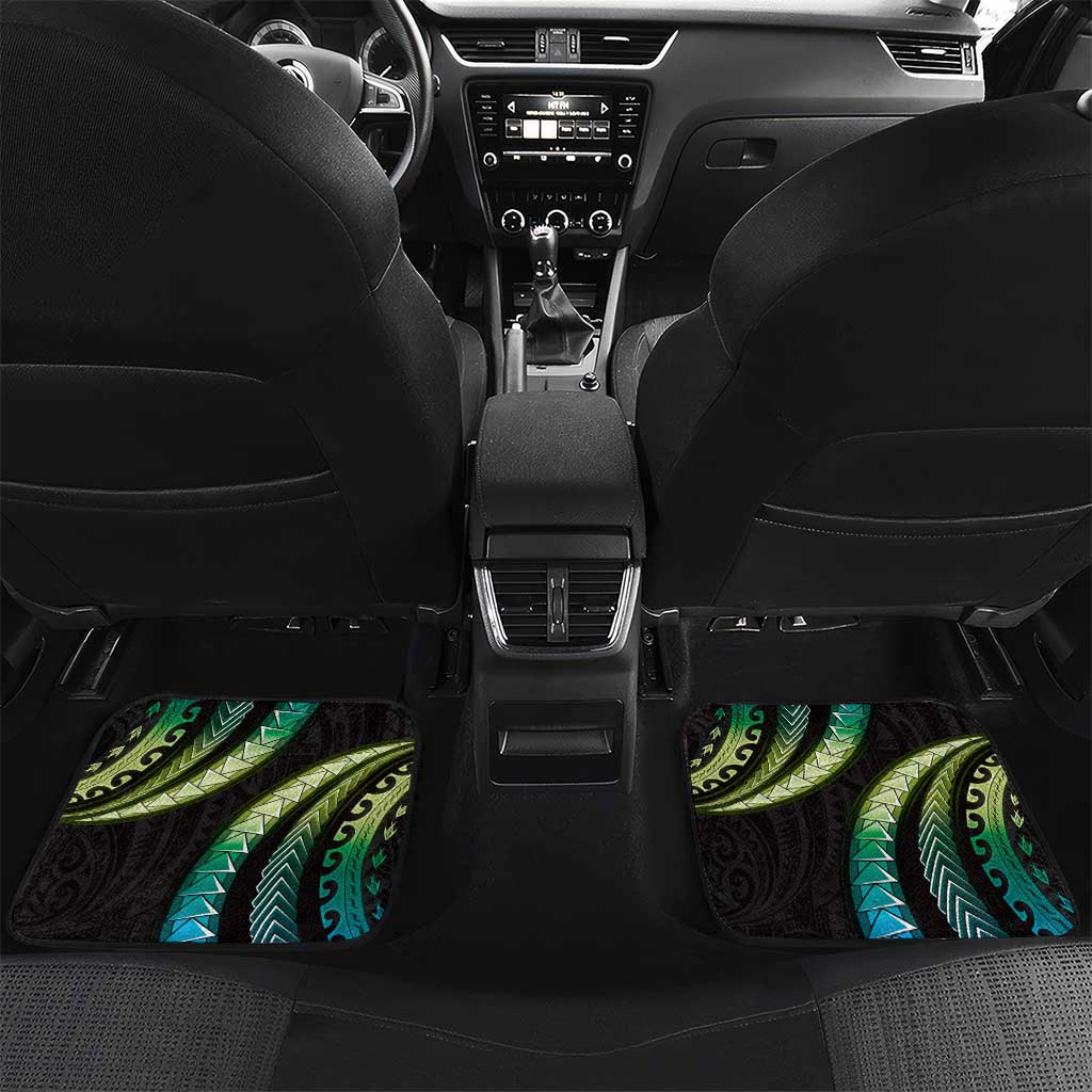 Hawaii Shaka Sign Car Mats Fantastic Frangipani Chartreuse Cyan
