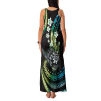 Hawaii Shaka Sign Family Matching Tank Maxi Dress and Hawaiian Shirt Fantastic Frangipani Chartreuse Cyan LT01 - Polynesian Pride