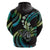 Hawaii Shaka Sign Hoodie Fantastic Frangipani Chartreuse Cyan