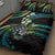 Hawaii Shaka Sign Quilt Bed Set Fantastic Frangipani Chartreuse Cyan
