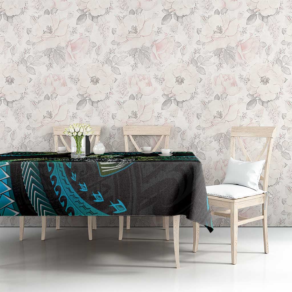Hawaii Shaka Sign Tablecloth Fantastic Frangipani Chartreuse Cyan