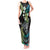 Hawaii Shaka Sign Tank Maxi Dress Fantastic Frangipani Chartreuse Cyan