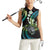Hawaii Shaka Sign Women Sleeveless Polo Shirt Fantastic Frangipani Chartreuse Cyan