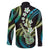 Hawaiian Ukulele Family Matching Mermaid Dress and Hawaiian Shirt Chartreuse Cyan Fantastic Plumeria