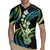 Hawaiian Ukulele Rugby Jersey Chartreuse Cyan Fantastic Plumeria