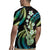 Hawaiian Ukulele Rugby Jersey Chartreuse Cyan Fantastic Plumeria