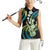 Hawaiian Ukulele Women Sleeveless Polo Shirt Chartreuse Cyan Fantastic Plumeria