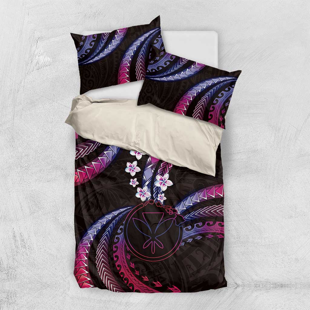 Hawaii Map Kanaka Maoli Bedding Set Fantastic Frangipani Sweet Dream