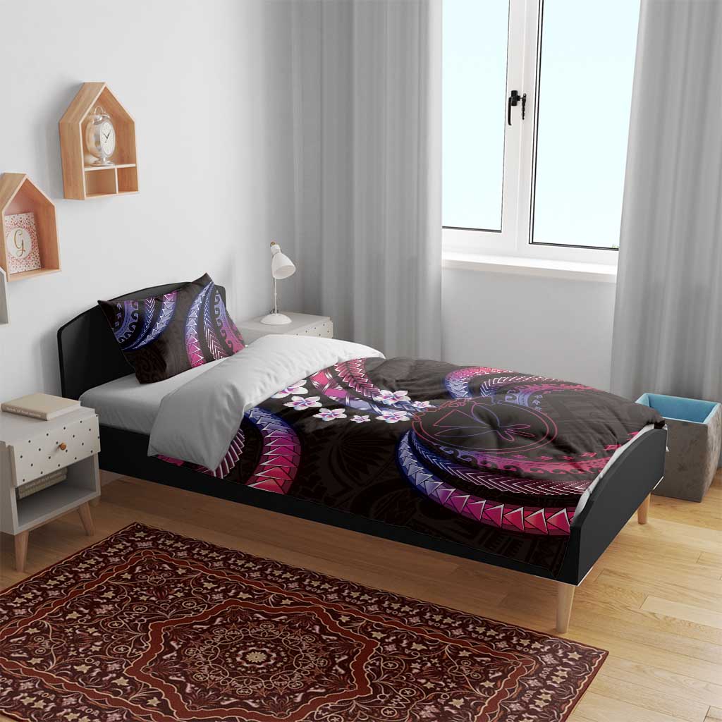 Hawaii Map Kanaka Maoli Bedding Set Fantastic Frangipani Sweet Dream