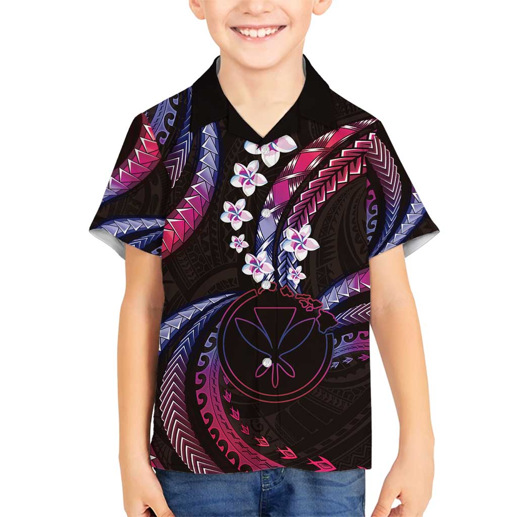 Hawaii Map Kanaka Maoli Family Matching Long Sleeve Bodycon Dress and Hawaiian Shirt Fantastic Frangipani Sweet Dream LT01 Son's Shirt Pink - Polynesian Pride