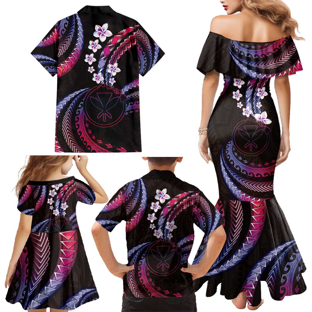 Hawaii Map Kanaka Maoli Family Matching Mermaid Dress and Hawaiian Shirt Fantastic Frangipani Sweet Dream LT01 - Polynesian Pride