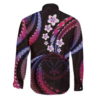 Hawaii Map Kanaka Maoli Family Matching Off The Shoulder Long Sleeve Dress and Hawaiian Shirt Fantastic Frangipani Sweet Dream LT01 - Polynesian Pride