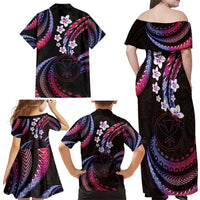 Hawaii Map Kanaka Maoli Family Matching Off Shoulder Maxi Dress and Hawaiian Shirt Fantastic Frangipani Sweet Dream LT01 - Polynesian Pride